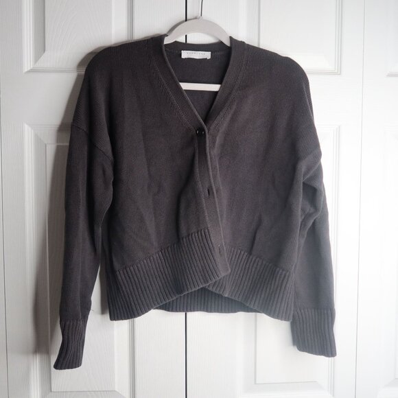 Everlane Black V-Neck Knit Crop 100% Cotton Cardigan Sweater Women's Size Small - Picture 6 of 6